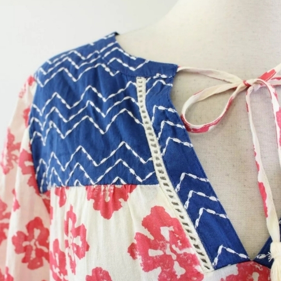 Anthropologie Mermaid 3/4 Sleeve Embroidered - Picture 3 of 5